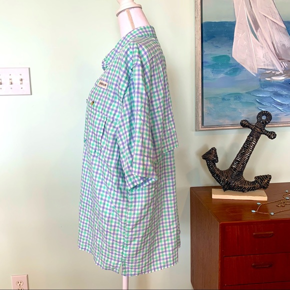 🏷️Men’s Magellan Outdoors Fish Gear MagWick Plaid Vented Shirt Large L - Picture 4 of 8